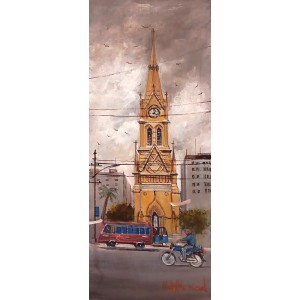 Abdul Hameed, 12 x 30 inch, Acrylic on Canvas, Cityscape Painting, AC-ADHD-174